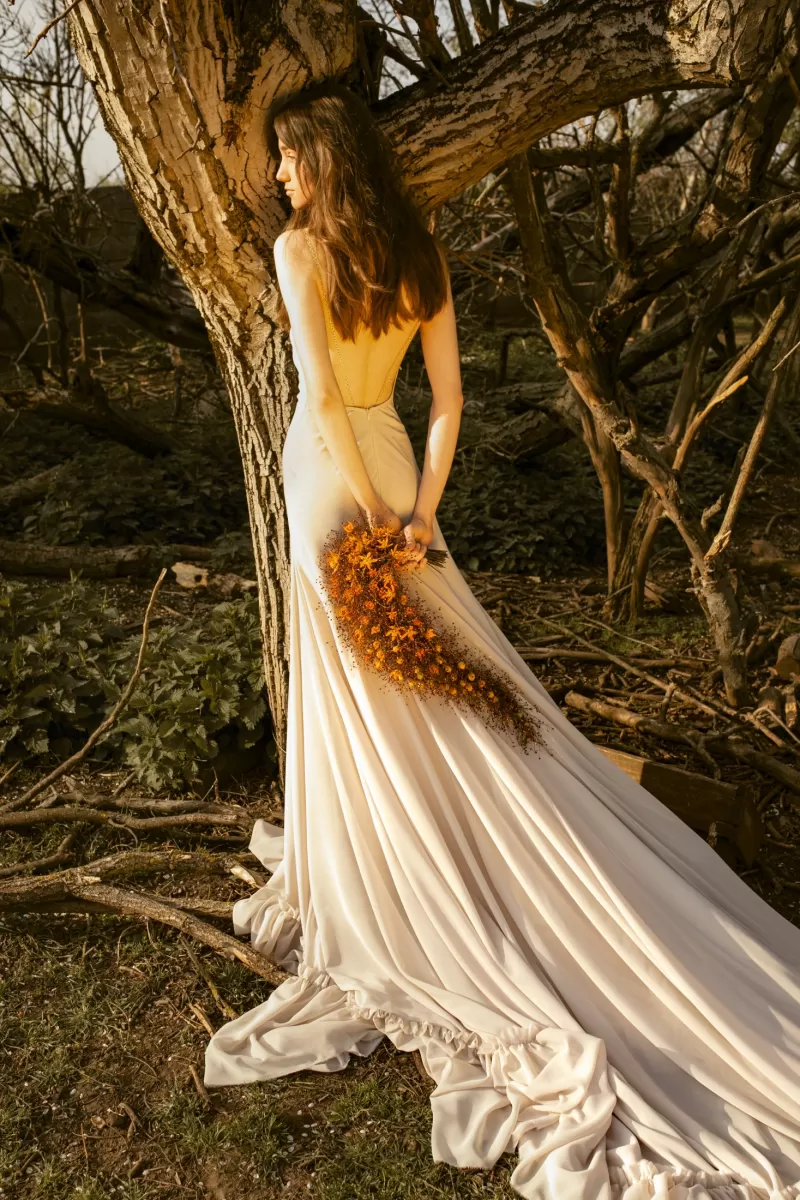 Bridal bouquet by Robert Bartolen, with Talinum 